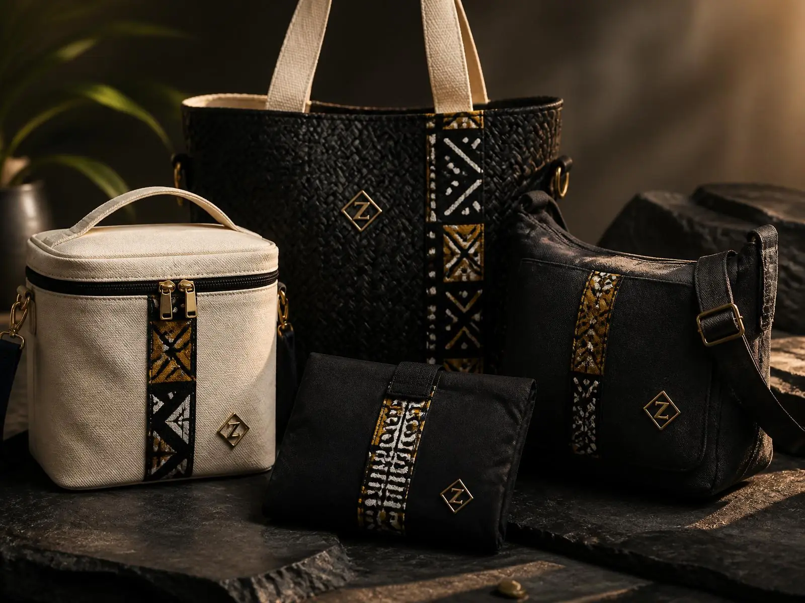 Zipper Vibe Carry™ — The market, the kitchen, the commute., finished with the house African heritage cloth signature