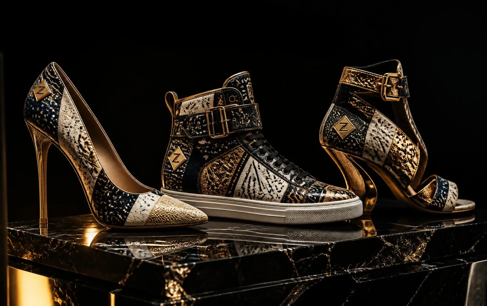 Zipper Vibe Footwear™ — African fabrics meet the world — from the ground up., finished with the house African heritage cloth signature