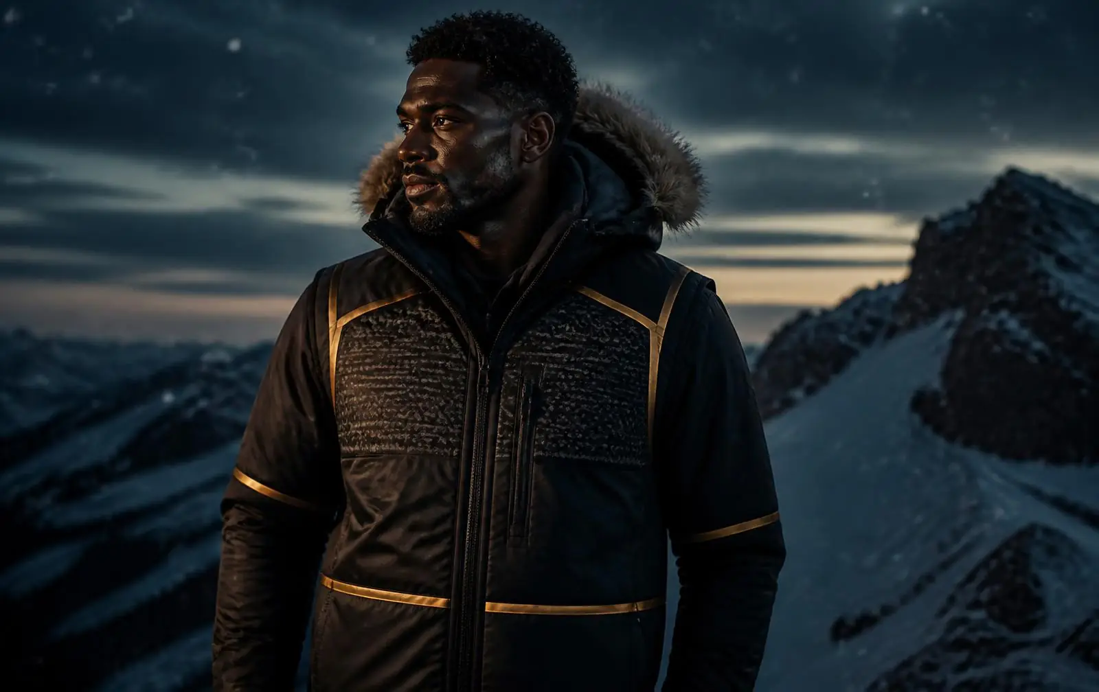 SnowShield™ Safety Vest — Prepare. Protect. Perform., finished with the house African heritage cloth signature